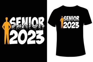 senior 2023 t-shirt design mall vektor