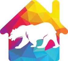hus av Björn logotyp ikon mönster vektor. björnar vektor mall begrepp design.
