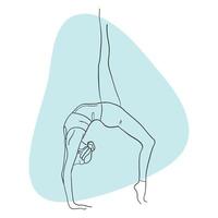 Yoga-Körper junges Mädchen Silhouette Sport-Pose-Symbol. vektor