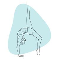 yoga kropp ung flicka silhuett sport utgör ikon. vektor