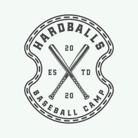 vintage baseball sport logotyp, emblem, märke, märke, etikett. monokrom grafik. illustration. vektor. vektor