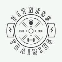 Fitnessstudio-Logo im Vintage-Stil. Vektor-Illustration. vektor