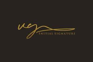 Logo-Vorlage für das Logo mit anfänglicher V-Buchstabe und elegantem Design. hand gezeichnete kalligraphiebeschriftungsvektorillustration. vektor