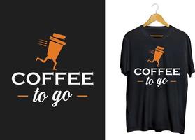 kaffe till gå t-shirt design, kaffe råna rolig skjorta design, kaffe rolig design vektor