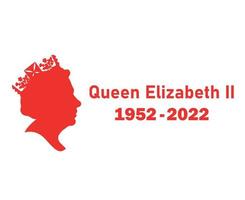elizabeth queen 1952 2022 rotes gesicht porträt britisch vereinigtes königreich national europa land vektor illustration abstraktes design