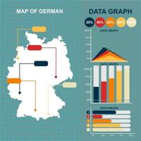 flaches deutschland-kartenvektordesign mit vektorgrafiken
