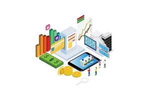 moderne isometrische Business-to-Business-Illustration, Web-Banner, geeignet für Diagramme, Infografiken, Buchillustrationen, Spiel-Assets und andere grafische Assets vektor