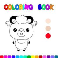 färg med en lamm.färgning sida för barn.pedagogiska spel för förskola barn. kalkylblad vektor