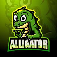 Alligator-Maskottchen-Esport-Logo-Design vektor