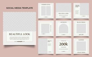 social media template banner modeverkaufsförderung in brauner farbe. vektor