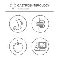 Linie Symbole Satz von Gastroenterologie vektor