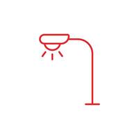 eps10 röd vektor gatlykta eller lampa ikon isolerat på vit bakgrund. lyktstolpe eller lykta översikt symbol i en enkel platt trendig modern stil för din hemsida design, logotyp, och mobil Ansökan