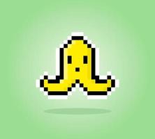 Bananenzeichen 8-Bit-Pixel. Essen in Abbildung eines 8-Bit-Spiel-Assets-Vektors. vektor