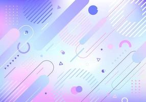 abstrakte blaue und rosa pastellfarbene geometrische elemente mit pastellverlauf muster memphis retro-stil holografischer hintergrund vektor