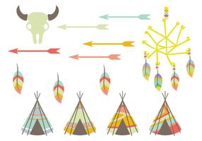 Tipi und Native American Vector Icons