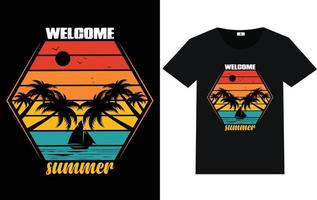 sommertypografie und grafisches t-shirt-design vektor