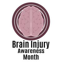 hjärna skada medvetenhet månad, aning för en affisch, baner, flygblad eller vykort på en medicinsk tema vektor