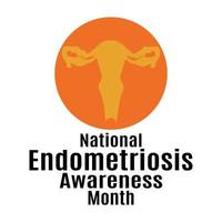 Nationaler Endometriose-Bewusstseinsmonat, Idee für ein Poster, Banner, Flyer oder eine Postkarte zu einem medizinischen Thema vektor