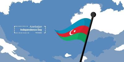 de flagga av azerbaijan till fira oberoende dag vektor