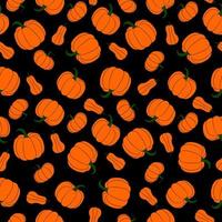 Nahtloses Muster des nahtlosen orange netten rustikalen Kürbises. buntes Design in Orange, Rot und Gelb. Halloween-, Herbst- und Herbstsaison-Ästhetik. vektor