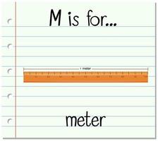 flashcard bokstav m är för mätare vektor