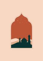 orientalisk stil islamic fönster och valv med moské objekt vektor