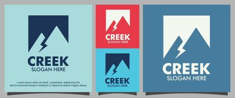 Creek-Logo-Design-Vektor-Vorlage vektor