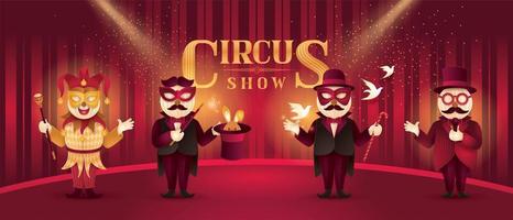 Zirkuskünstler Schauspieler zeigen Set vektor