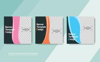 Set Banner Social Media Post Design. vektor