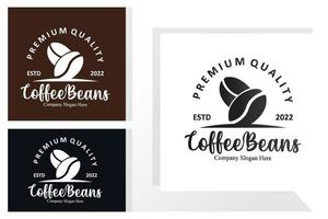 Logo-Design für Kaffeebohnengetränke in brauner Farbvektorillustration vektor