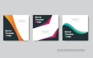 Set Banner Social Media Post Design. vektor