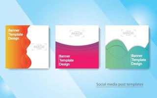 Set Banner Social Media Post Design. vektor