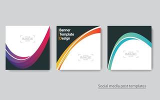 Set Banner Social Media Post Design. vektor
