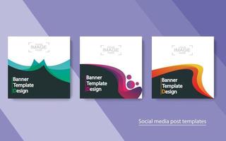 Set Banner Social Media Post Design. vektor