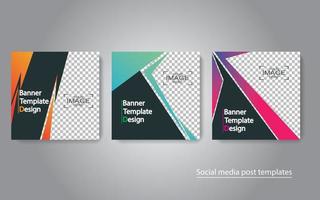 Set Banner Social Media Post Design. vektor