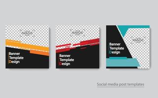 Set Banner Social Media Post Design. vektor