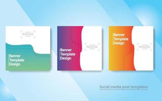 uppsättning baner social media posta design. vektor
