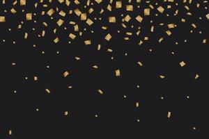gyllene konfetti lyx festlig på svart bakgrund vektor