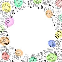 doodle von ostereiern set sammlung mit ornamenten und farbigen eiern auf weißem hintergrund vektor