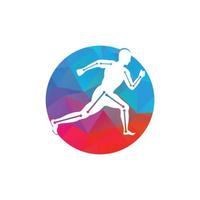 fysioterapi behandling begrepp vektor design. mänsklig löpning fysioterapi klinik logotyp.
