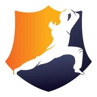 Karate-Sport-Logo. Kampfkunst-Silhouettenvektor, Kampfsport-Logo-Design. vektor