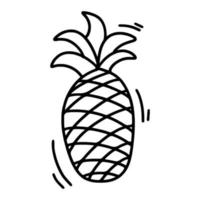 gekritzel cartoon kontur ananas vektor