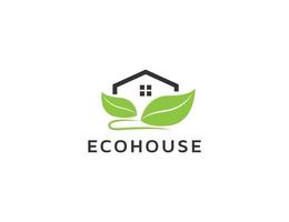 eco hus logotyp design illustration vektor