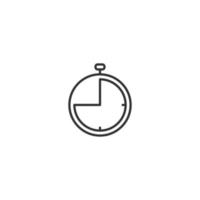 Zeit und Uhr. minimalistische illustration gezeichnet mit schwarzer dünner linie. editierbarer Strich. geeignet für Websites, Geschäfte, mobile Apps. Liniensymbol der Uhr vektor