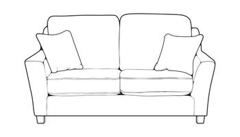 sofa oder couch line art illustrator. umriss möbel für wohnzimmer. Vektor-Illustration. vektor