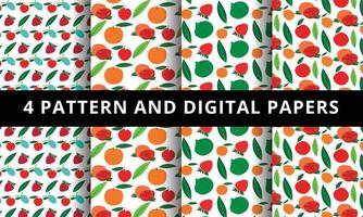 frukt mönster och digital papper. vektor frukt mönster och digital papper.