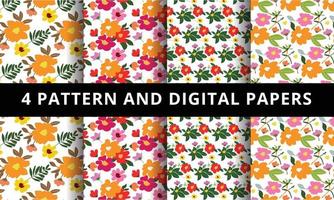 Blumenmuster und digitales Papier. Vektorblumenmuster und digitales Papier. vektor
