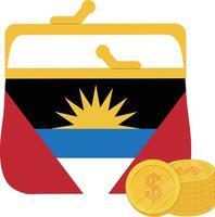 Antigua und Barbuda Vektor handgezeichnet, Ostkaribischer Dollar Vektor handgezeichnet