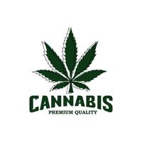 grüner Cannabisblatt-Logovektor, Symbol und Symbol auf weißem Hintergrund vektor