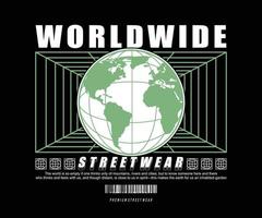 Ästhetisches weltweites Bekleidungst-shirt-Design, Vektorgrafik, typografisches Poster oder T-Shirts Streetwear und urbaner Stil vektor